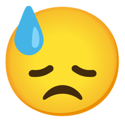 downcast face with sweat and disappointed face