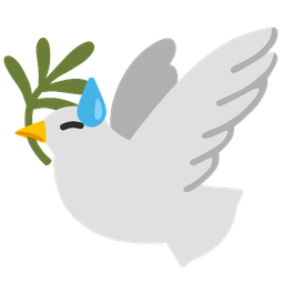 downcast face with sweat and dove