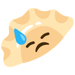 downcast face with sweat and dumpling