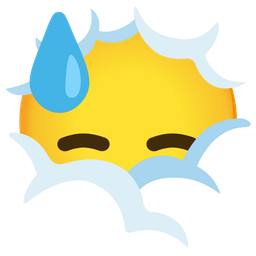 downcast face with sweat and face in clouds