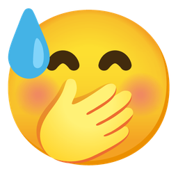 downcast face with sweat and face with hand over mouth