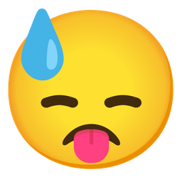 Downcast face with sweat and Face with tongue