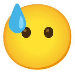 downcast face with sweat and face without mouth