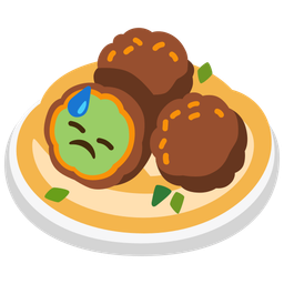 downcast face with sweat and falafel