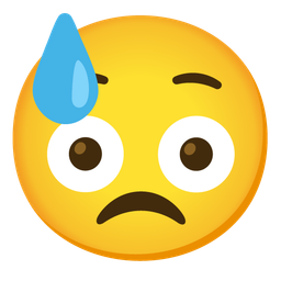 downcast face with sweat and flushed face