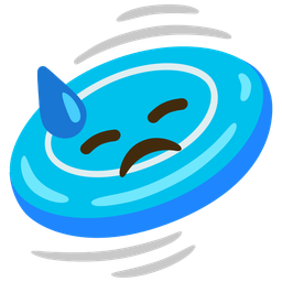 downcast face with sweat and flying disc