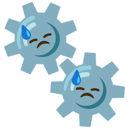 downcast face with sweat and gear