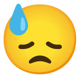 Downcast face with sweat and Grinning face