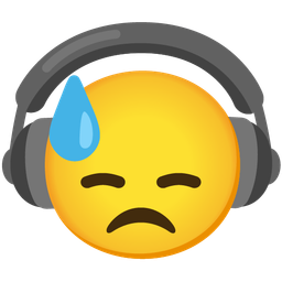 downcast face with sweat and headphone