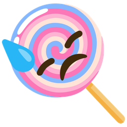 downcast face with sweat and lollipop