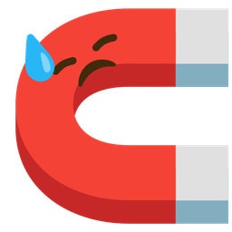 downcast face with sweat and magnet