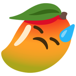 downcast face with sweat and mango