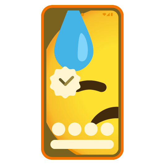 Downcast face with sweat and Mobile phone