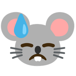 downcast face with sweat and mouse face