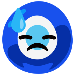 downcast face with sweat and nazar amulet