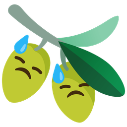 downcast face with sweat and olive