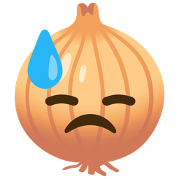 downcast face with sweat and onion