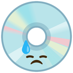 downcast face with sweat and optical disk