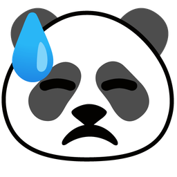downcast face with sweat and panda