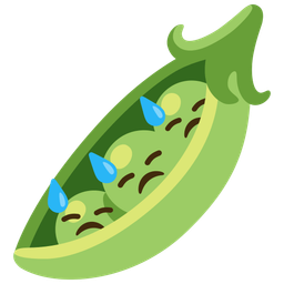 downcast face with sweat and pea pod