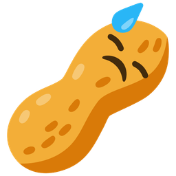 downcast face with sweat and peanuts