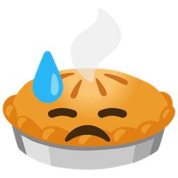 downcast face with sweat and pie