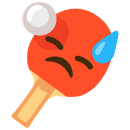 Downcast face with sweat and Ping pong