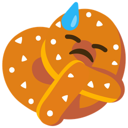 downcast face with sweat and pretzel