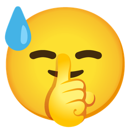 downcast face with sweat and shushing face