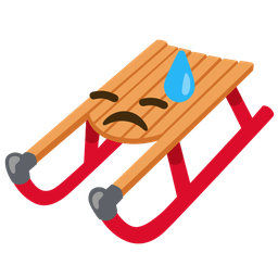 Downcast face with sweat and Sled