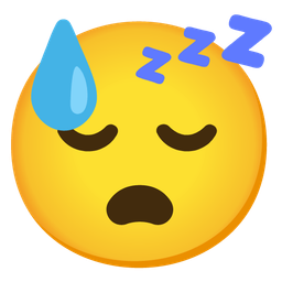 downcast face with sweat and sleeping face