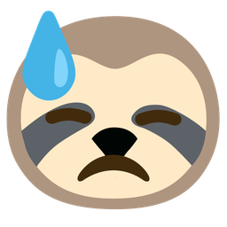 downcast face with sweat and sloth