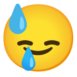 Downcast face with sweat and Smiling face with tear