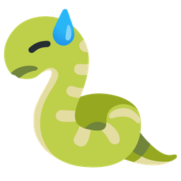 downcast face with sweat and snake