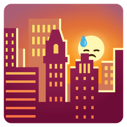 downcast face with sweat and sunset