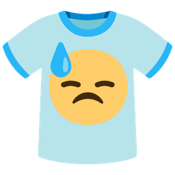 downcast face with sweat and t-shirt