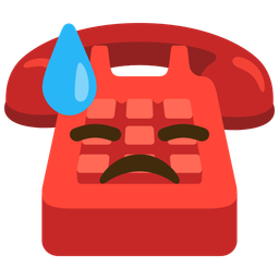 downcast face with sweat and telephone