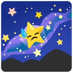 downcast face with sweat and telescope