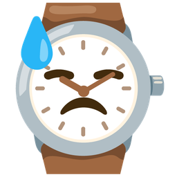 downcast face with sweat and watch