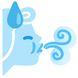 downcast face with sweat and wind face