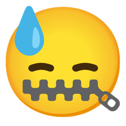 downcast face with sweat and zipper-mouth face