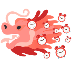 dragon and alarm clock