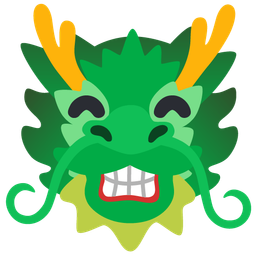 Dragon and Beaming face with smiling eyes