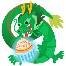 dragon and cupcake