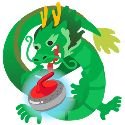 dragon and curling stone