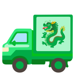dragon and delivery truck