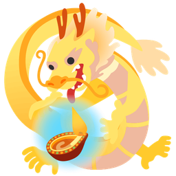 dragon and diya lamp