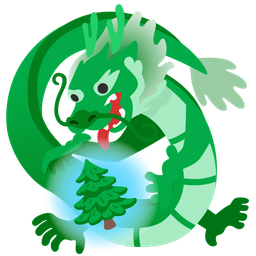 dragon and evergreen tree