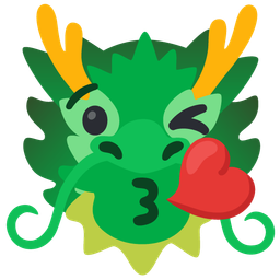 Dragon and Face blowing a kiss