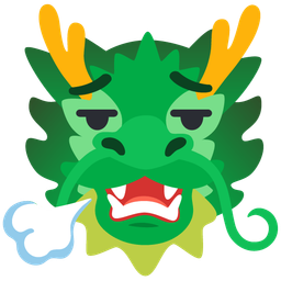 dragon and face exhaling